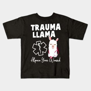 Funny Trauma Llama Alpaca Your Wound Nurse Kids T-Shirt